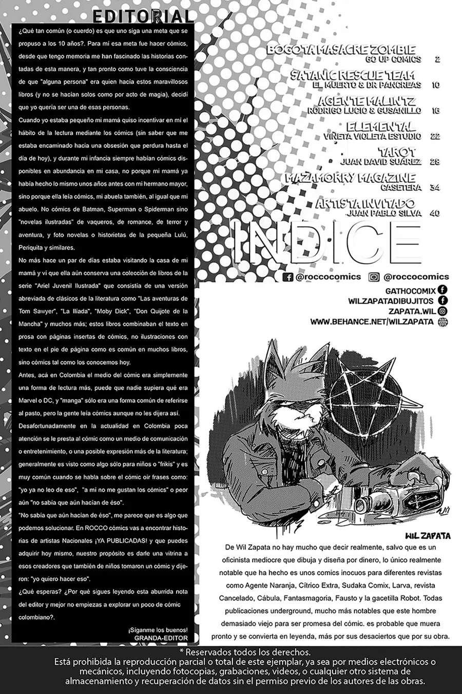 Primera página de Ilustración de Wil Zapata