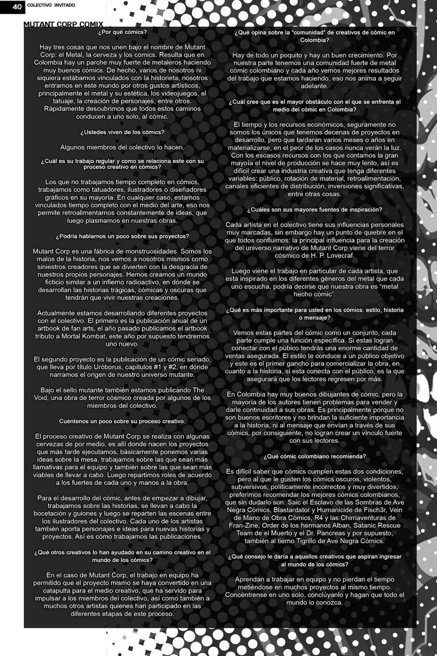 Primera página de Colectivo invitado: Mutant Corp