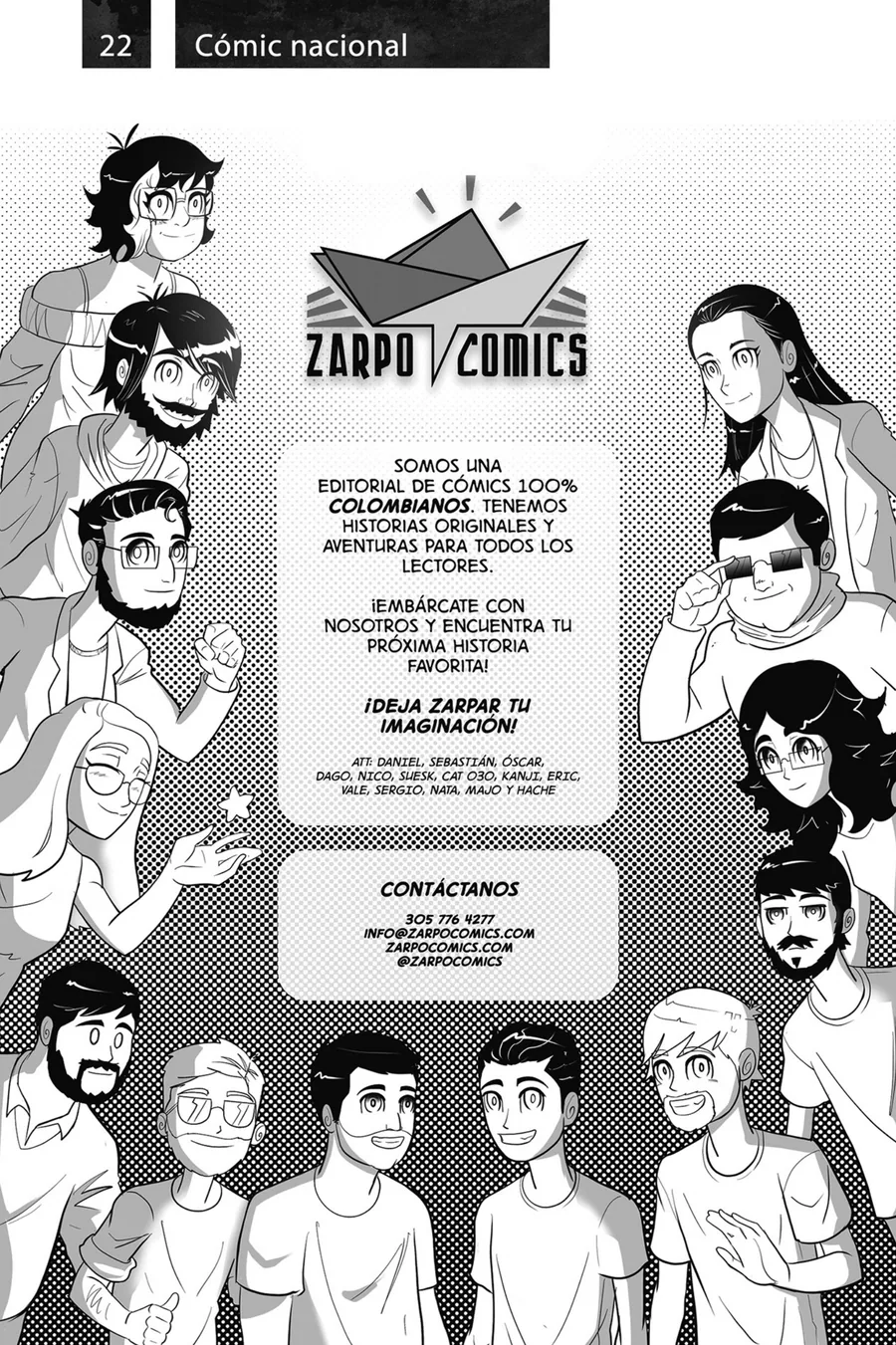 Primera página de Zarpo Cómics