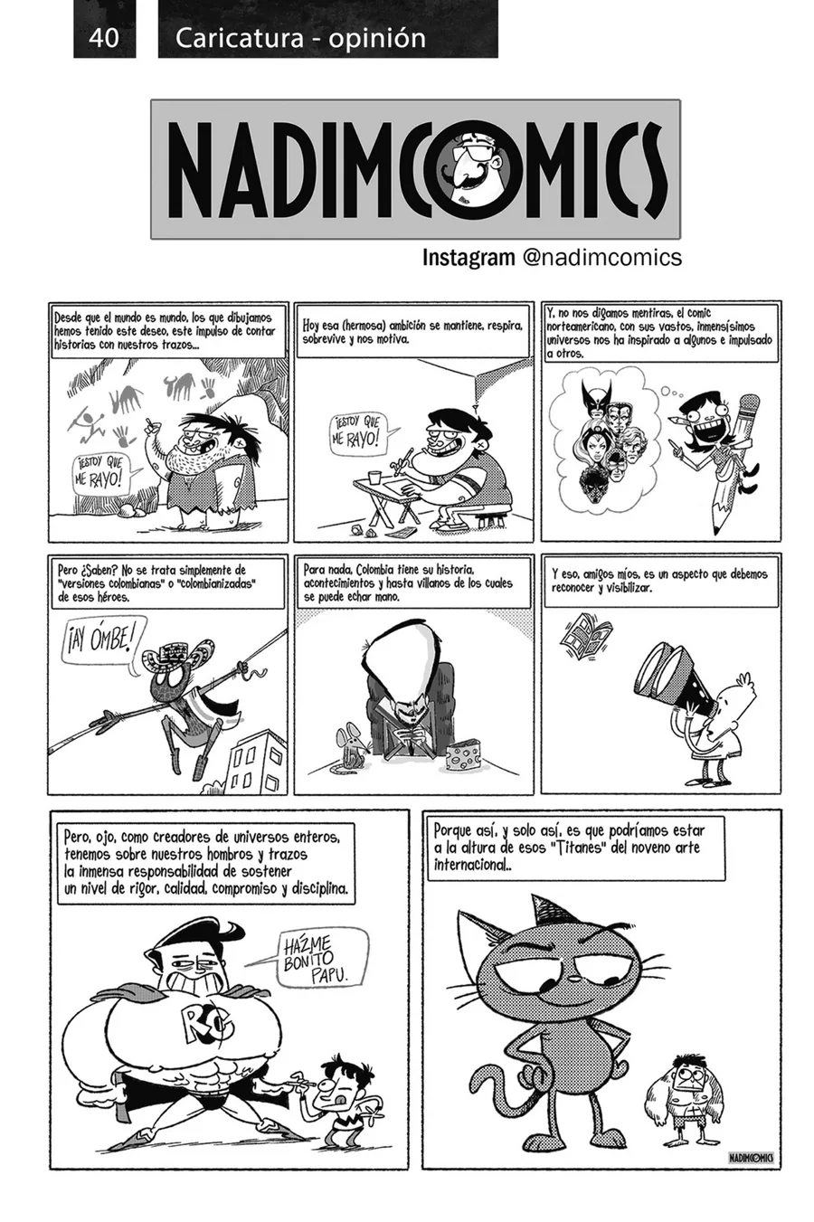 Primera página de Caricatura de Nadimcomics